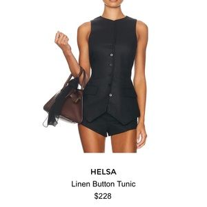 Black Linen Button Tunic